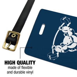 Custom 1 Line Gym Rat Weight Lifting Luggage ID Tags Cards Set of 2