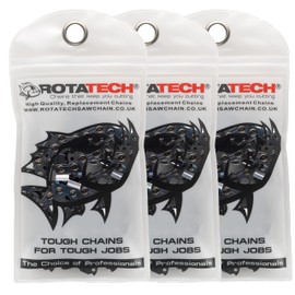 x3 (Three) 10" Rotatech Chainsaw Saw Chain Fits Ryobi Pole Pruner Expand It, Stihl, Husqvarna and Black & Decke