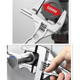 Monkey Wrench, Wide Faucet Wrench, Large Opening, Top Wide Monkey Wrench, Adjustable Range, 0.2 - 2.7 inches (6 - 68 mm), Water Pipe Wrench, Thin, Lightweight, Work, Plumbing, Repair, Large Outlet