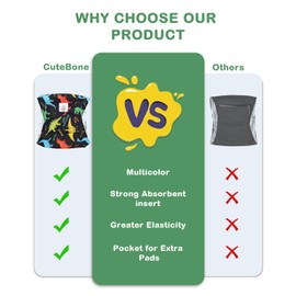 CuteBone Dog Diapers Male 4 Pack Puppy Wraps Reusable Doggie Belly Bands for Male Dogs Small Medium Large FGG02S