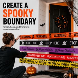 Happy Halloween Outdoor Banner – Pumpkin & Bat Polyester Backdrop for Porch, Doorway, Wall, Party & Haunted House Décor