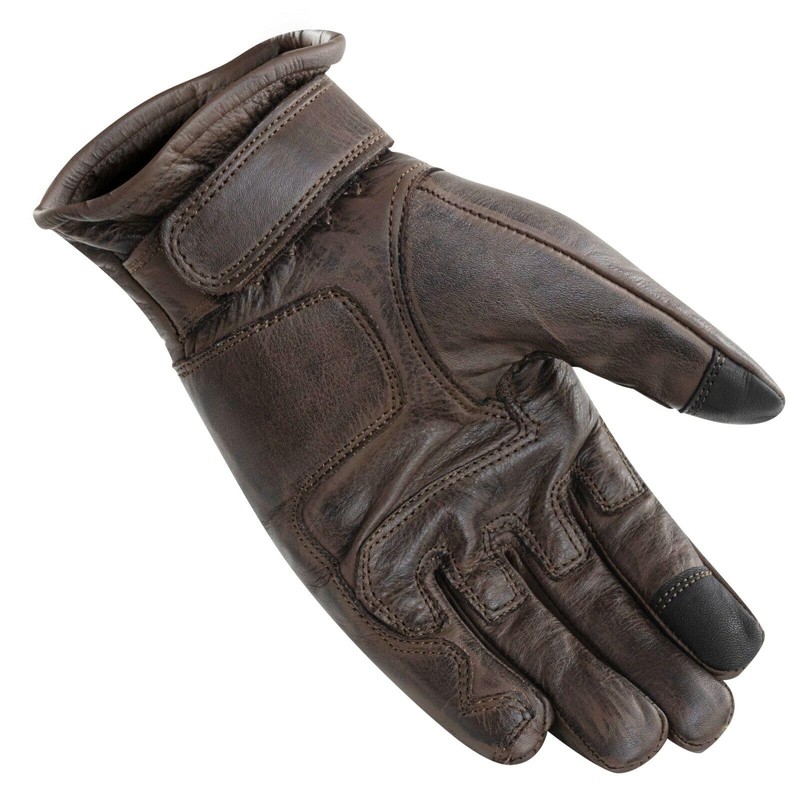 Leather Motorcycle Gloves with Protectors Cafe Racer Chopper Custom Brown