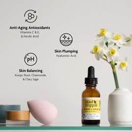 Mad Hippie Vitamin C Serum for Face with Hyaluronic Acid, Vitamin E & Ferulic Acid - Vitamin C Face Serum for Women/Men, Skin-Brightening Serum, 1.02 Fl Oz