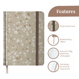 Rileys & Co. Compact Terrazzo Password Book | Alphabetized Tabs, Secure Login Organizer, Internet & Website Username Keeper | Portable and Convenient (Beige, 6 x 5 Inches)