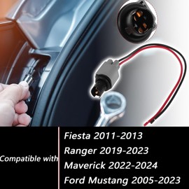 Micarun 2 Pcs Side Marker Light Park Lamp Bulb Socket Wiring Harness Connector Pigtail Plug For Ford Mustang 2005-2023 Ranger 2019-2023 Maverick 2022-2024 6R3Z-13411-BA 6R3Z13411BA