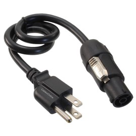CablesOnline, 1.5ft 16-AWG Stage Lighting Fixture 3-Prong NEMA 5-15P to True1 Female Powercon-Compatible AC Power Cable, PC-KT01H