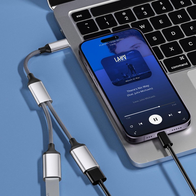 XUYUH USB C Male to Double USB C Female Splitter