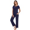 WiWi Pajamas Set for Women Soft Comfy Loungewear Short Sleeve