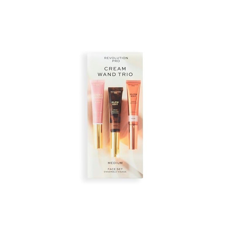 Revolution Pro Cream Face Wand Trio, Cream Contour, Blush &