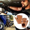 MGGMOKAY Fingerless Men's Half Finger Leather Drivers Gloves, Camel