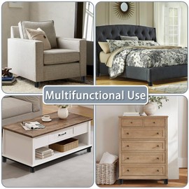 SUMNACON 4 Packs Aluminum Alloy Furniture Legs Cabinet Legs, Black 5cm Height Couch Sofa Feet Table Feet DIY Replacement Supporting Leg with M8 Thread for Worktop Breakfast Bar Desk