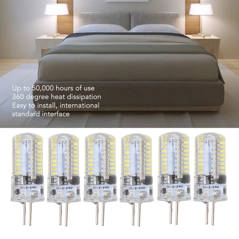 6Pcs GY6.35 LED Bulbs 5W AC 12V Warm White 2700