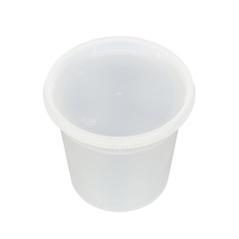 Restaurantware-Asporto 24 Ounce To Go Boxes, 25 Microwavable Round Soup Containers - Clear Plastic Lids Included, Do Not Contain BPA, Clear Plastic Catering Food Containers, Disposable