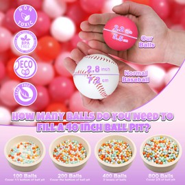 GOGOSO Ball Pit Balls for Toddlers Dogs Baby Boys Girls 2.2Inch Plasticball Toys for Kid Play Tent Birthday Slides Party Decor 170 pcs, Red+ Pink+White