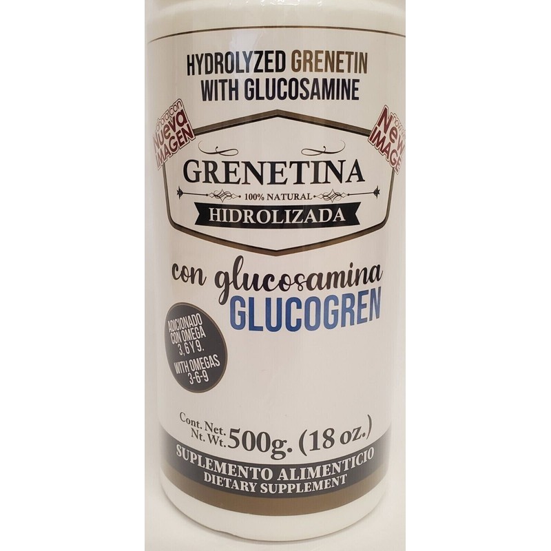 Pretty Bee Nutrition Grenetina Hidrolizada con Glucosamina y Omega 3,6
