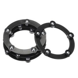 sourcing map 2inch Rotating Swivel Stand with Steel Ball Bearings Annular Lazy Susan Base Turntable for Kitchen Corner Cabinets,Annular 55 x 40mm Black Pack of 4