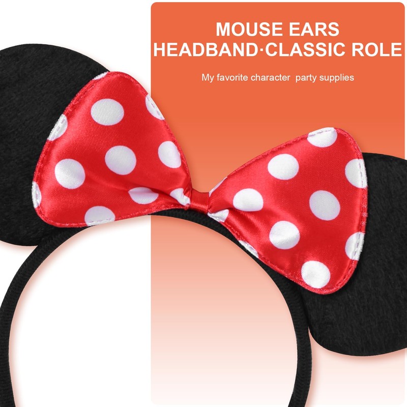 Swinnet 20 Pack Mouse Ears Headband for Birthday Party Supplies
