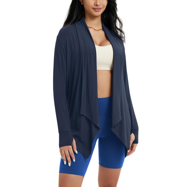 ODODOS Women's Drape Open Front Cardigans Cozy Soft Long Sleeve