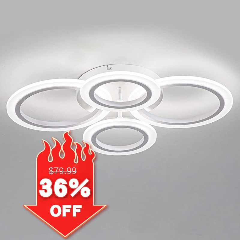 Shine LUEST 34W LED Ceiling Light with Remote, 3000-6000K Dimmable
