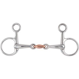 Shires Equestrian - Hanging Cheek, Copper Lozenge Snaffle - S/steel - Size: 41/2