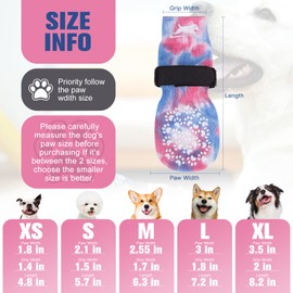 EXPAWLORER Anti Slip Dog Socks to Prevent Licking Paws, Dog Shoes for Hot Pavement, Dog Booties for Small Medium Large Senior Dogs, Traction Control Dog Boots & Paw Protectors for Hardwood Floors