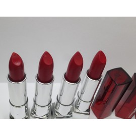 MAYBELLINE COLOR SENSATIONAL LIPSTICK #645 RED REVIVAL 0.15 OZ LOT OF 4