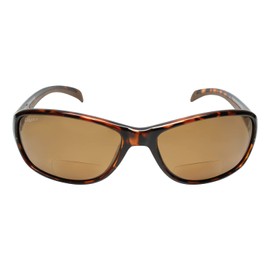 Coyote Eyewear BP-14 Polarized BiFocal Reading Sunglasses +1.00 Tortoise Amber Mens Womens Wrap Around Bi-Focal Sun Readers