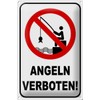 Generisch Tin Sign 20 x 30 cm Fishing Prohibited Notice