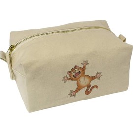 'Splat Ginger Cat' Canvas Wash Bag/Makeup Case (CS00042964)