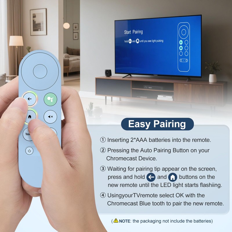 Replacement for Google-TV-Remote,for Chromecast 4k/HD,G9N9N for Google TV Streamer Remote