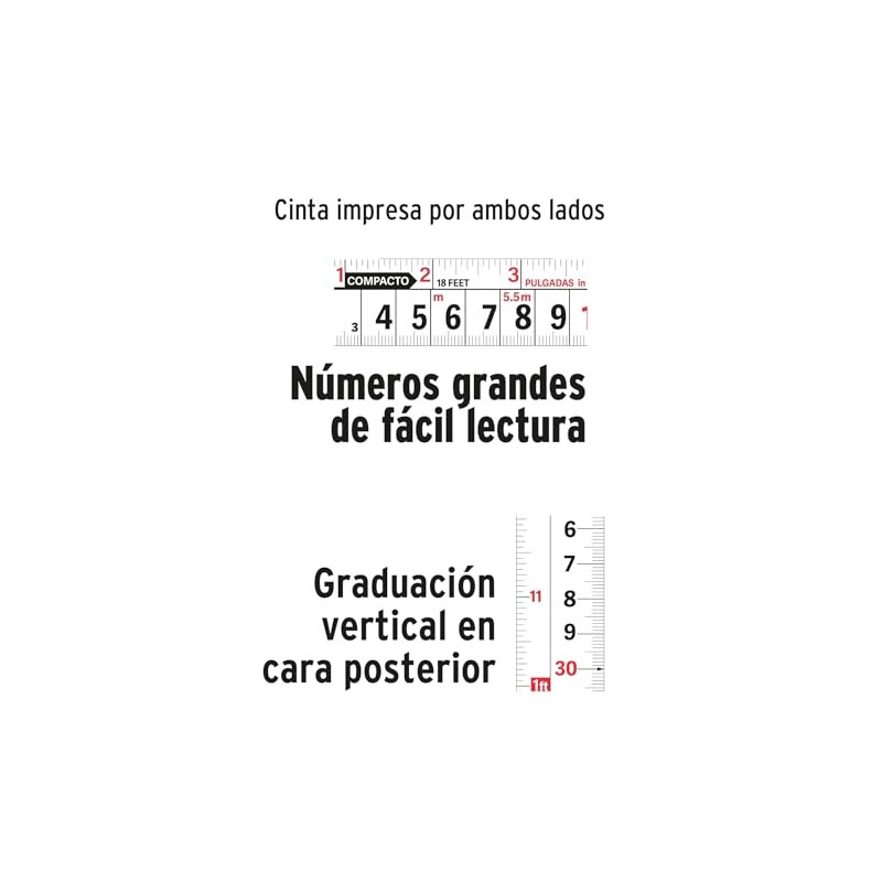 Truper FCG-3M, Flexómetro compacto contra impactos 3 m cinta 16