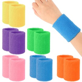 Newofview Pack of 12 Sweatbands Wrists, Elastic Sports Sweatbands Set for Men Women Tennis Basketball Football Running