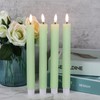 DRomance Green Flameless Flickering Taper Candles Battery Operated with 10-Key