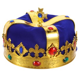 STOBOK King Crown, Royal King Hat, Gold Crown, Party Accessory for Kids Adults, Cosplay Costume Party Favor