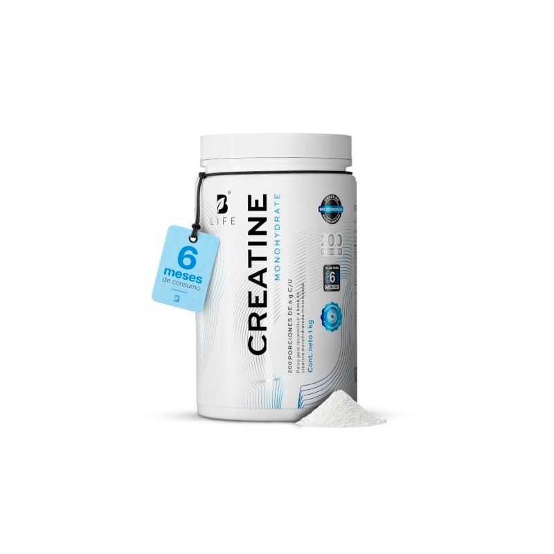 B Life Creatina Monohidratada Micronizada en Polvo de Alta Pureza