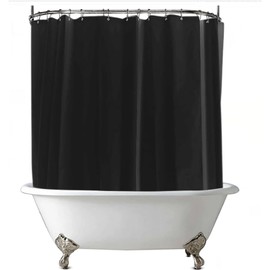 De-Mediocre Clawfoot Tub Shower Curtain Liner Black 180x70 Inch Liner All Warp Around Extra Wide Vinyl Bath Curtain for Clawfoot Stand Up Tub Bathroom PEVA Waterproof Liner 36 Metal Hooks
