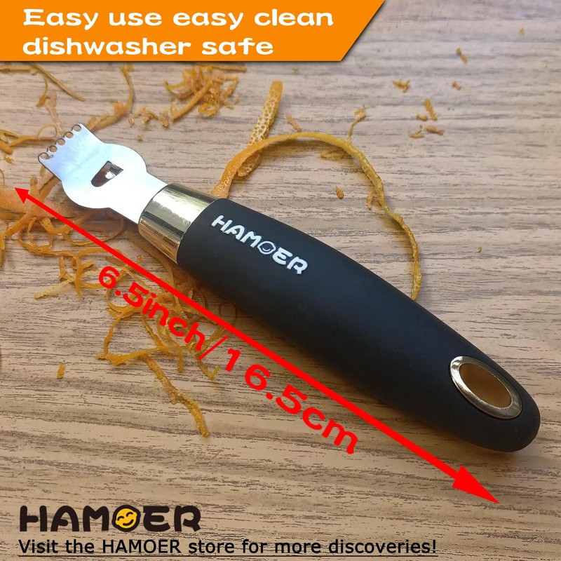 HAMOER Vegetable Citrus Lemon fruit Potato Peeler Zester Channel Knife