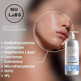 Gel conductor facial con colágeno para aparatología corporal ideal para dispositivo de rejuvenecimiento facial lifting con microcorriente cavitacion y radiofrecuencia (Gel Facial y corporal Colageno). (1 Litro)