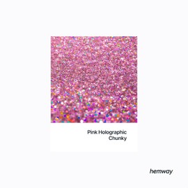 Hemway Premium Glitter Shaker - Pink Holographic | Chunky Metallic Flake Sequins for Resin & Epoxy Crafts | Craft Supplies for Tumblers, Festival, Hair, Face, Body, Eye & Nail Art | 130 g