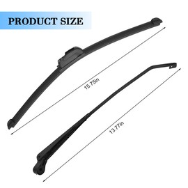 Sandfren UTV Windshield Wiper Kit, 15.7" Hand Operated Manual Rubber Vehicle Windscreen Wiper Blade with Arm, ATV Replacement Accessories, Compatible with UTV ATV Golf Cart