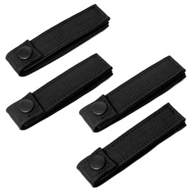 Molle Straps with Snaps 4 inch, Tactical Mod Strap Molle Webbing Straps, Military Backpack Molle Accessories Snap Strap,Outdoor Bag Nylon Thumb Molle Connectors Black/Army Green/Coyote (4, Black)