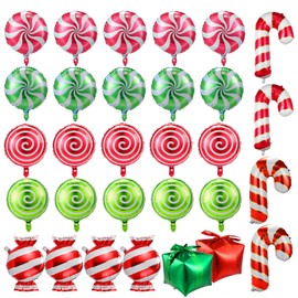 Kesote 30 Pcs Christmas Balloons Sweet Balloons Foil Candy Balloons for Christmas Party Birthday Party Christmas Tree Decoration