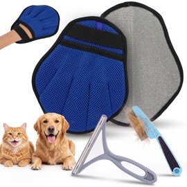 3-Piece Pet Hair Remover Kit, Grooming Glove and Comb
