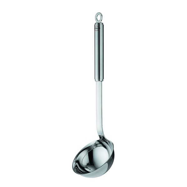 Rösle Stainless Steel Round Handle Ladle with Pouring Rim, 5.4-Ounce