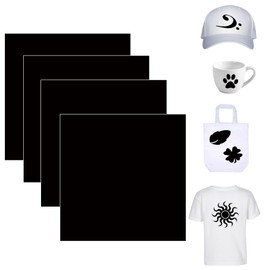 DHER Sublimation Paper Sublimation Ink Sheet Pre-Printed Sublimation Paper Pack of 4 Infusible Transfer Ink Paper, Infusible Transfer Ink Sheets, 25 x 30.5 cm (Black)