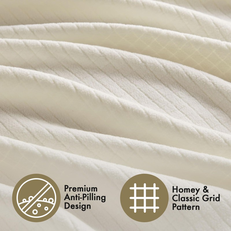 Sleep Philosophy True North King Luxury Cozy Microfleece Blanket Grid