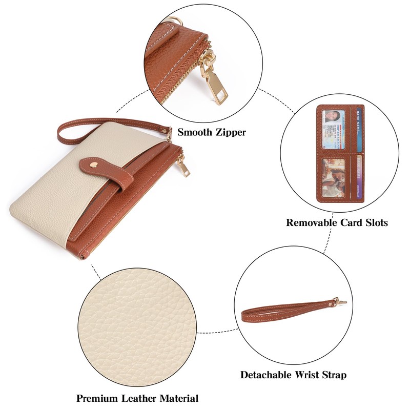 GAEKEAO Wristlet Wallets for Women Clutch Purses RFID Blocking Vegan