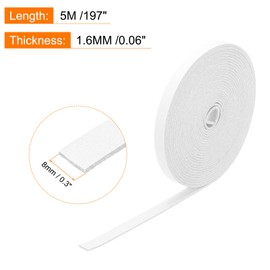 Rebower Flat Leather Cord,197 Inch 8mm Leather String PU Faux Leather Strips Strap,[for Jewelry Making DIY Craft Projects Belts Keychains Accessories]-5m/White