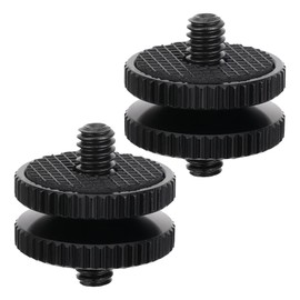 2 Pack 1/4" 20 Camera Mount Threaded Insert Screws, Hot Shoe Mount Adapter Tripod Screw (Black)
