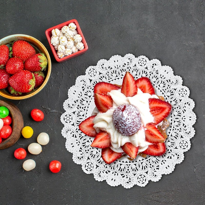 The Baker Celebrations 100 White Paper Lace Doilies – Assorted